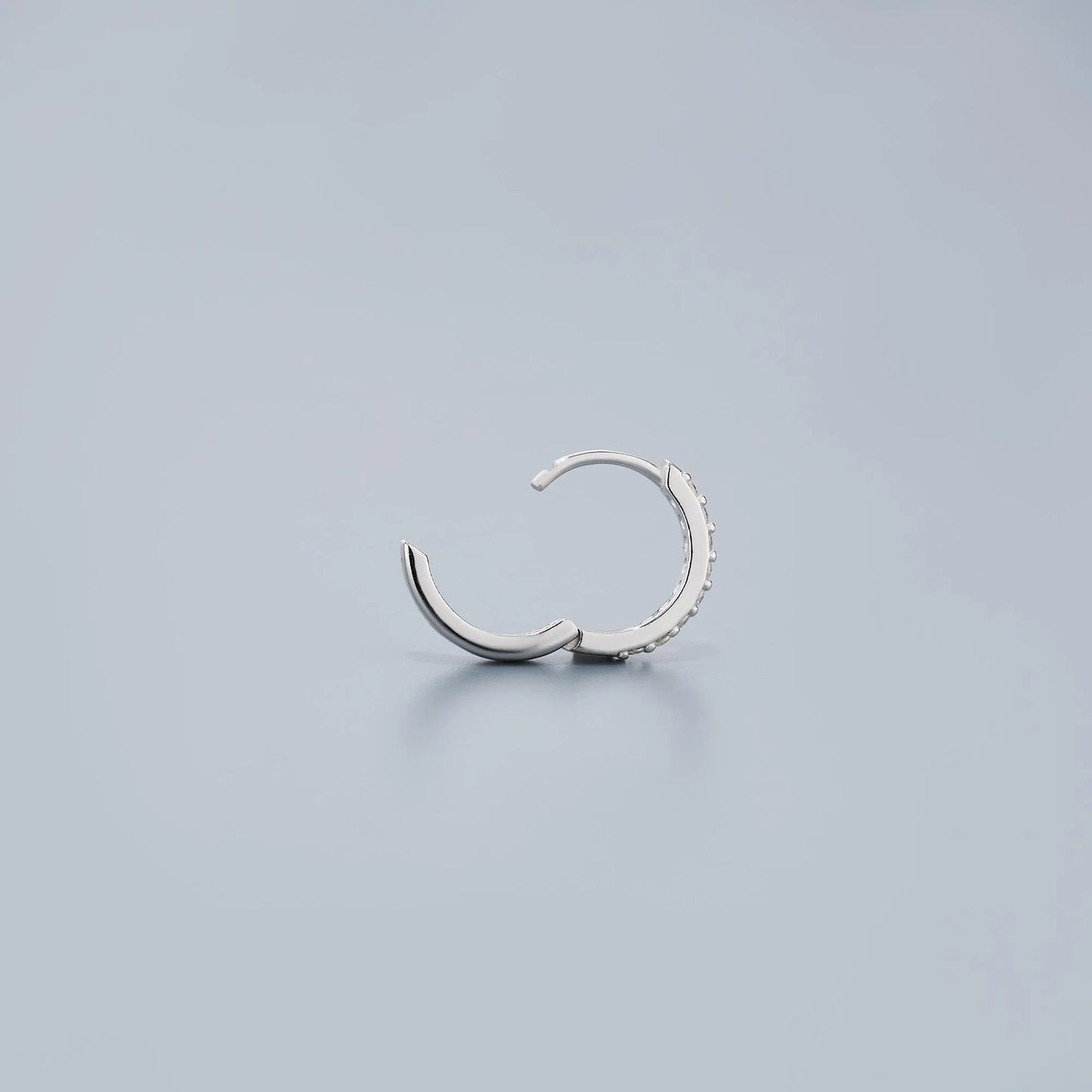 Moissanite Huggie Hoops, 925 Sterling Silver, Full Pavé Hoop Earrings, 6Mm 7Mm 8Mm 9Mm, Sold as a Pair