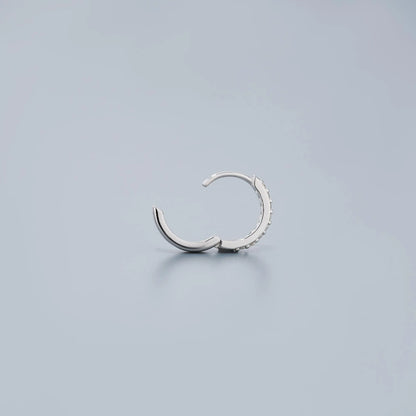 Moissanite Huggie Hoops, 925 Sterling Silver, Full Pavé Hoop Earrings, 6Mm 7Mm 8Mm 9Mm, Sold as a Pair