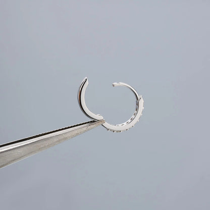 Moissanite Huggie Hoops, 925 Sterling Silver, Full Pavé Hoop Earrings, 6Mm 7Mm 8Mm 9Mm, Sold as a Pair