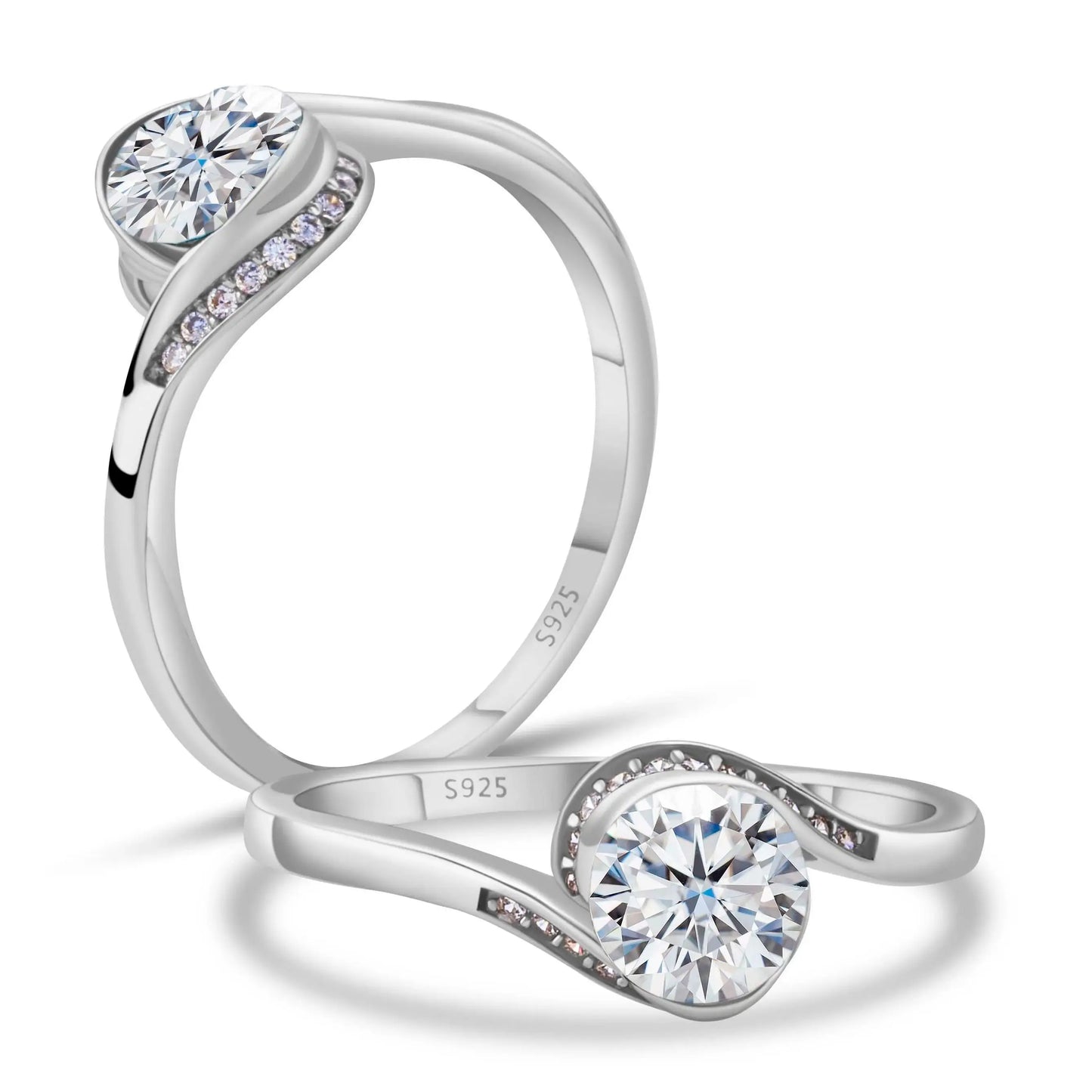 Engagement Women'S Moissanite Diamond Ring Luxury 1Carat D Color Original 925 Sterling Silver Jewelry Moissanite Rings for Women